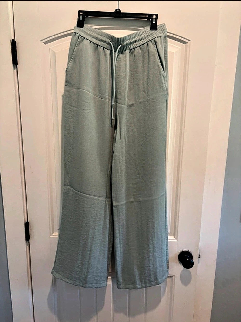 Halara High Waisted Drawstring Pocket Wide Leg Baggy Casual Linen-Feel Pants
